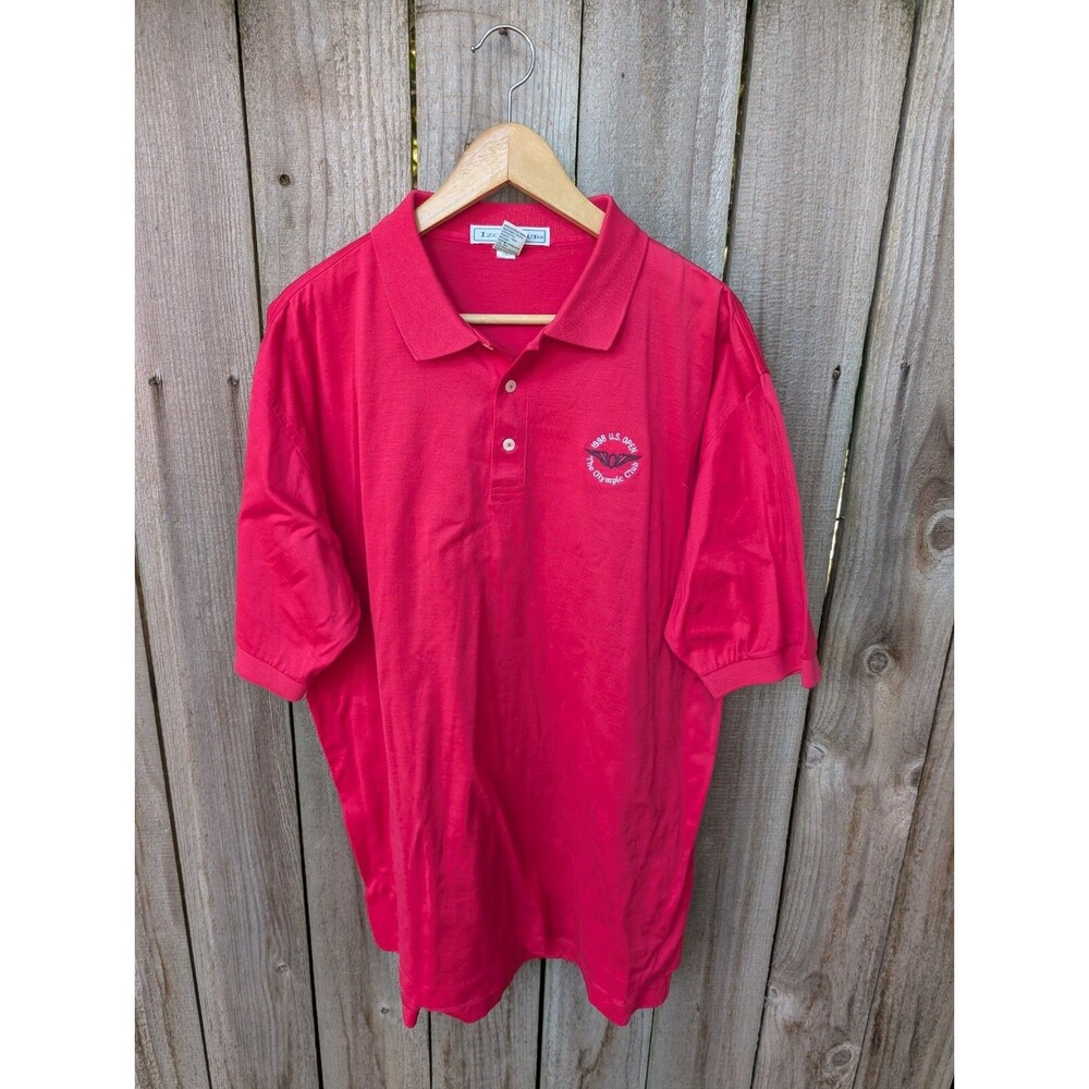 Vintage Golf Polo 1998 US Open Olympic Club Izod Club Magenta Large Cotton
